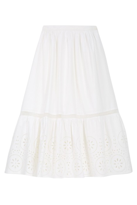 LONG SKIRT WITH EMBROIDERY WHITE 5