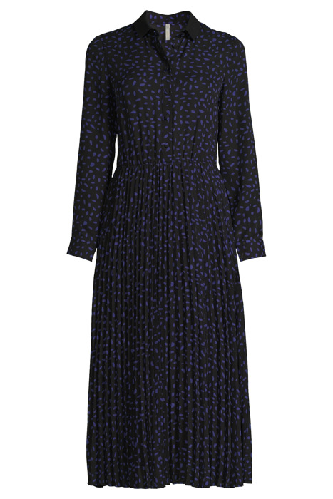 BLACK NEW-LOOK POLKA DOT PRINT PLEATED LONG DRESS 3