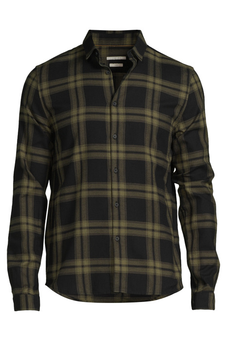 KHAKI CHECKED MOTIF ORGANIC REGULAR SHIRT KHAKI 3
