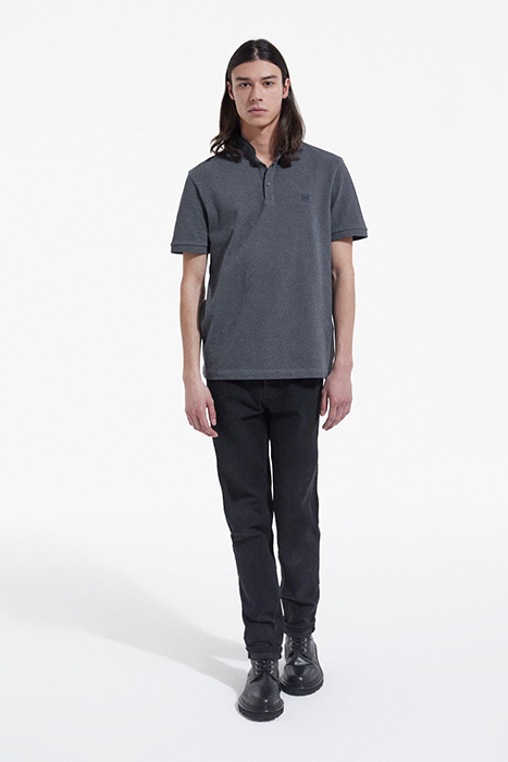 SHORT-SLEEVED POLO SHIRT WITH PIPING DETAIL GREY-NAVY 3