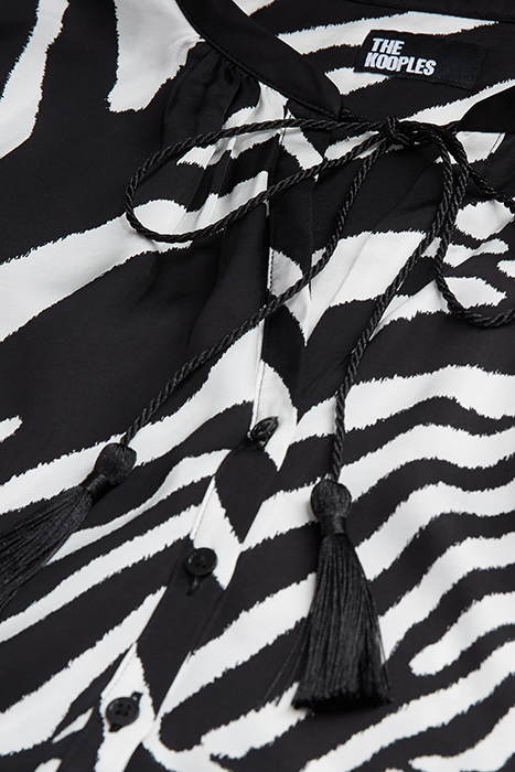 LOOSE ZEBRA PRINT BLOUSE BLACK WHITE 2