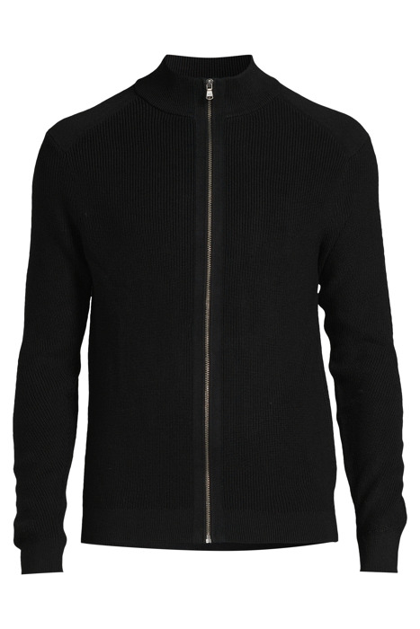 BLACK KNIT ZIP-COLLAR CARDIGAN BLACK 3