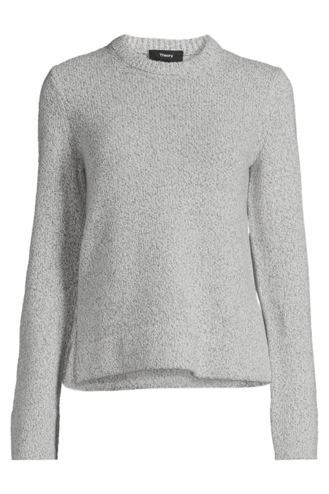 SLIT CREWNECK SWEATER IN WOOL-CASHMERE BOUCLÉ LIGHT HEATHER 3