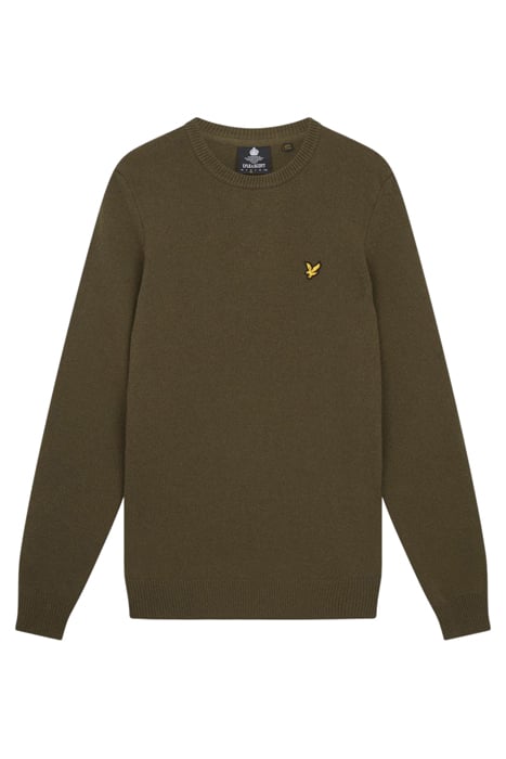 CREW NECK LAMBSWOOL BLEND JUMPER OLIVE 4