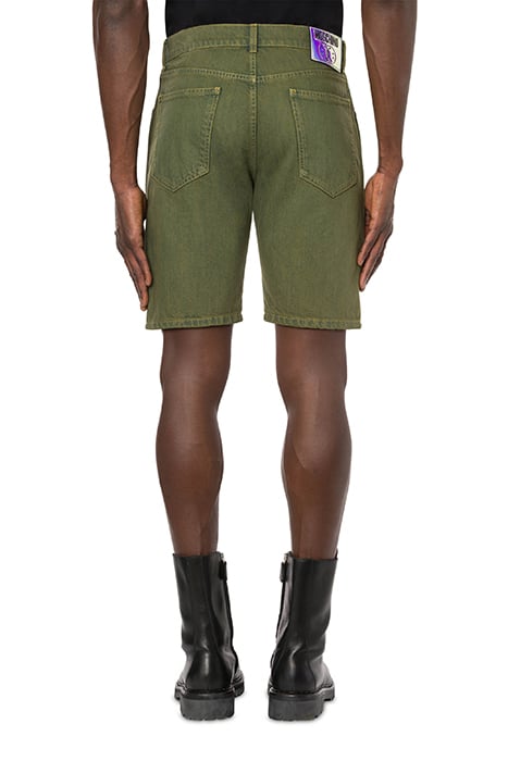 BERMUDA SHORTS IN DOUBLE SMILEY® LOGO OVERDYED DENIM GREEN 2