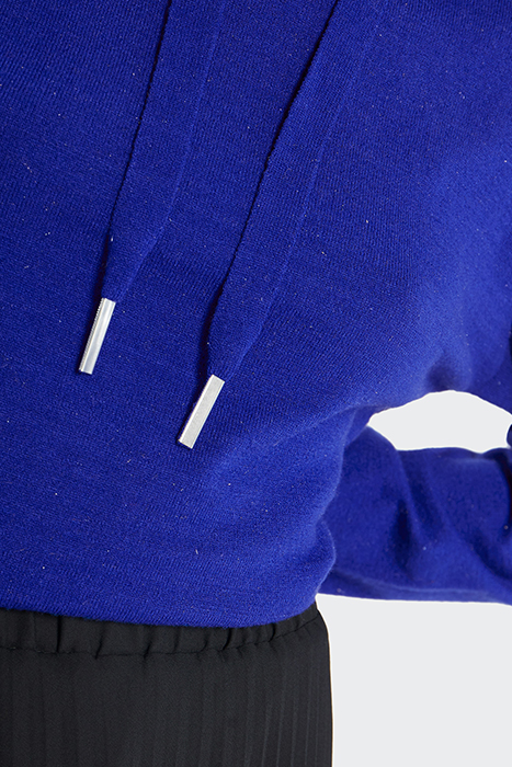 SAPPHIRE BLUE LUREX KNIT HOODED SWEATER BLUE 7