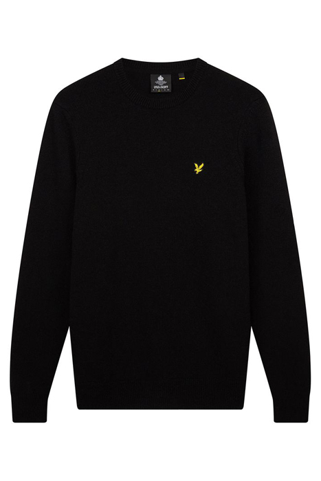 CREW NECK LAMBSWOOL BLEND JUMPER JET BLACK MARL 4