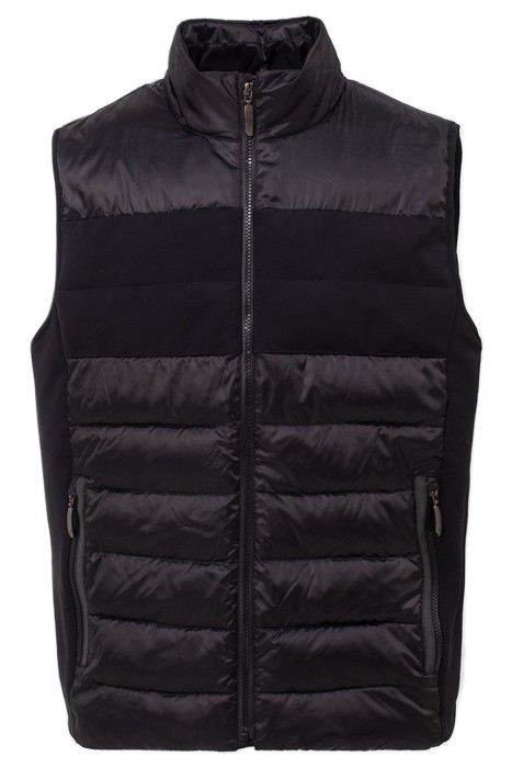 BLACK MIXED FABRIC IKKS X DUVILLARD BODYWARMER BLACK 4