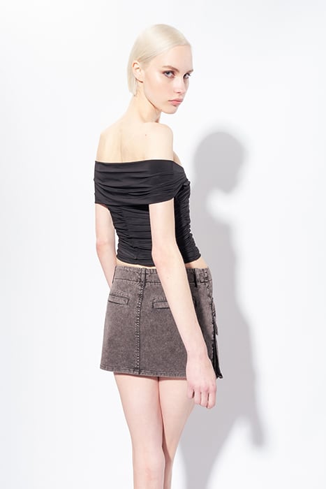 VALENCIA TOP JERSEY FLUIDO DRAPPEGGIATO BLACK 2
