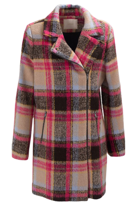 FLASH PINK CHECK BIKER-STYLE COAT PINK 4