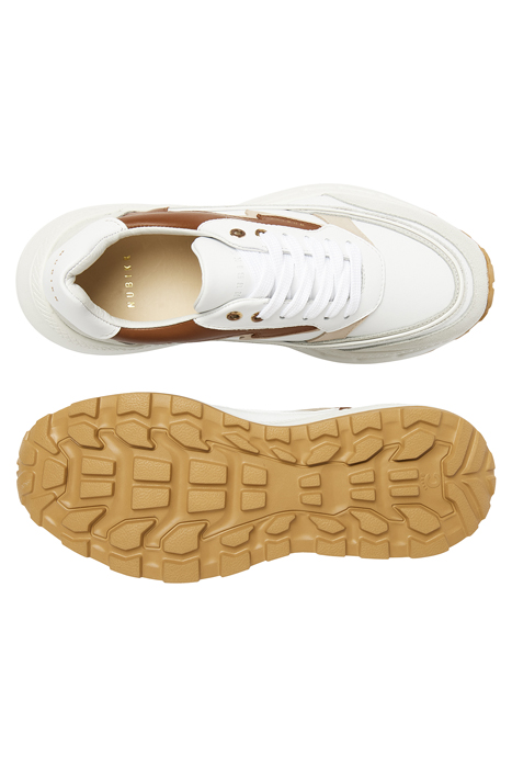 OBERON NORA (L) WHITE LEATHER - BROWN 4