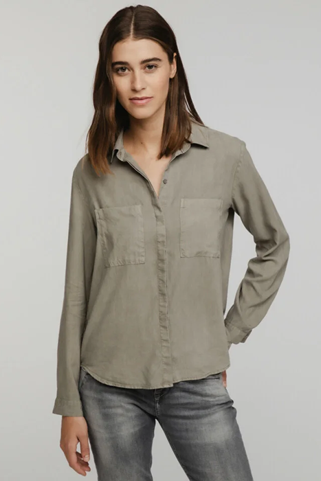 TWO POCKET CLASSIC BUTTON DOWN SOFT ARMY 3