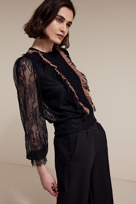 JERSEY TOP COLORCOMBO LACE MIX BLACK 2
