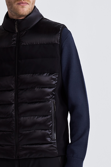 BLACK MIXED FABRIC IKKS X DUVILLARD BODYWARMER BLACK 5