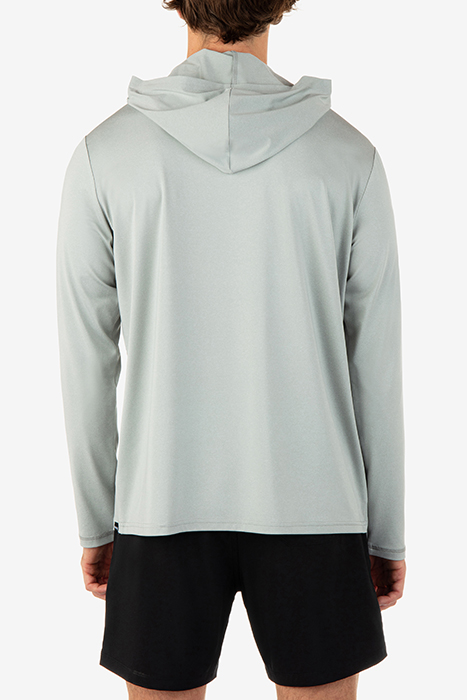 HYBRID UPF HOODED UPF LONG SLEEVE LIGHT STONE GREY 2