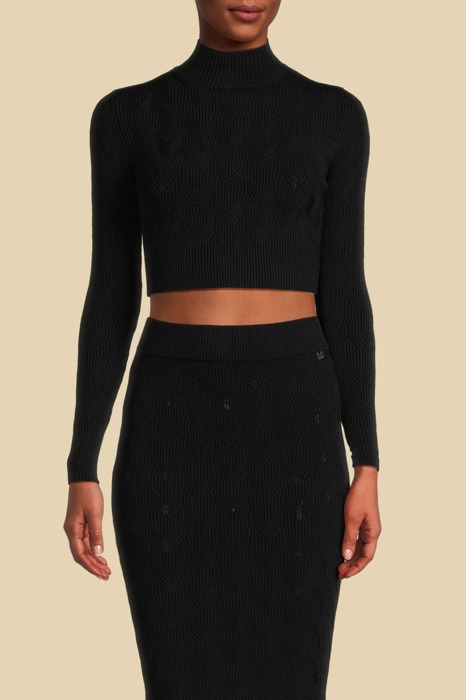 ARLET SWEATER TOP JET BLACK KNITTED 1