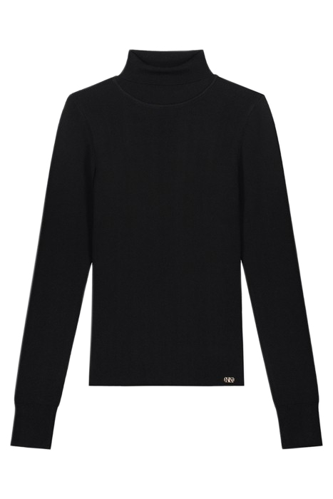 JOLIE ROLL NECK BUTTON TOP BLACK 2