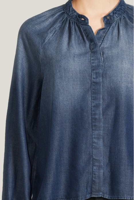 LONG SLEEVE SHIRRED RAGLAN SHIRT DARK OMBRE WASH 4