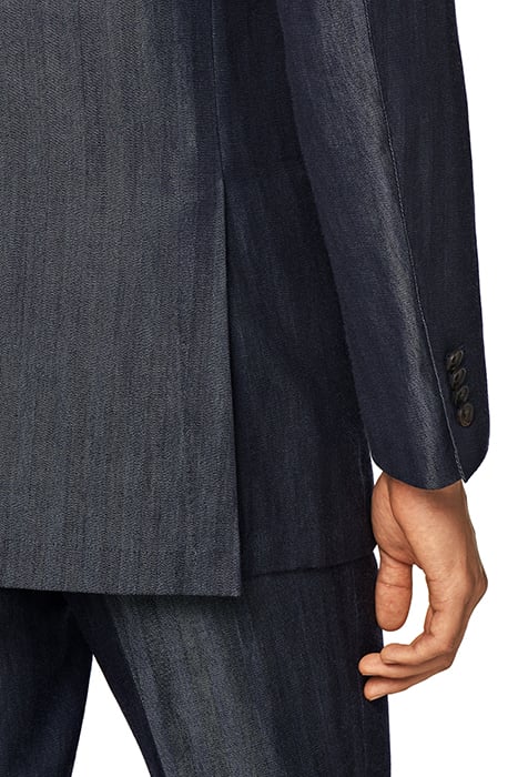 MID BLUE HERRINGBONE TAILORED FIT HAVANA SUIT 9