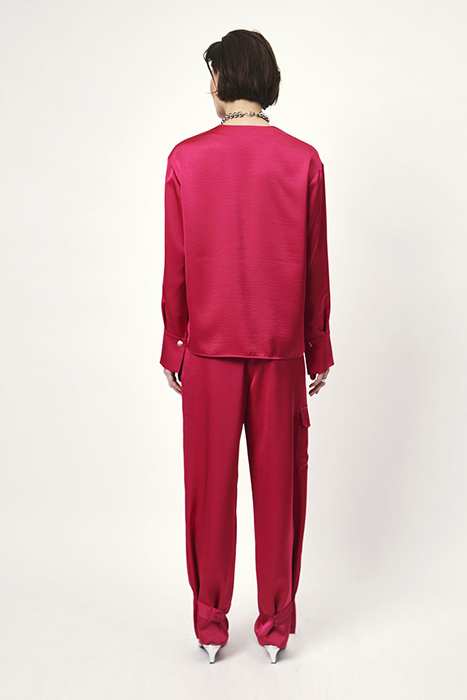 HARLOW SATIN WIDE PANTS LUMINOUS PINK 2