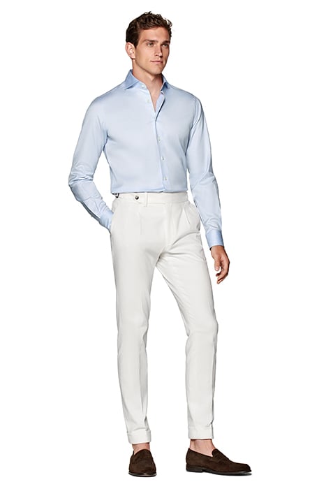 LIGHT BLUE TWILL SLIM FIT SHIRT 4