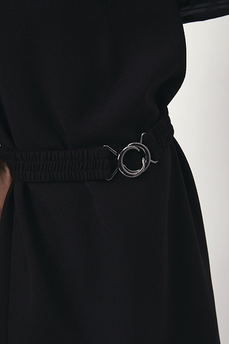 MARVEY CONTRAST SHEER DRESS RAVEN 4