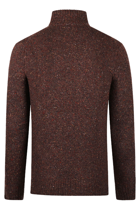 ZIP MOCK FISHERMANS SWEATER CHESNUT 2