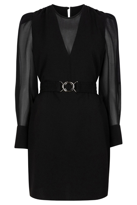 MARVEY CONTRAST SHEER DRESS RAVEN 3