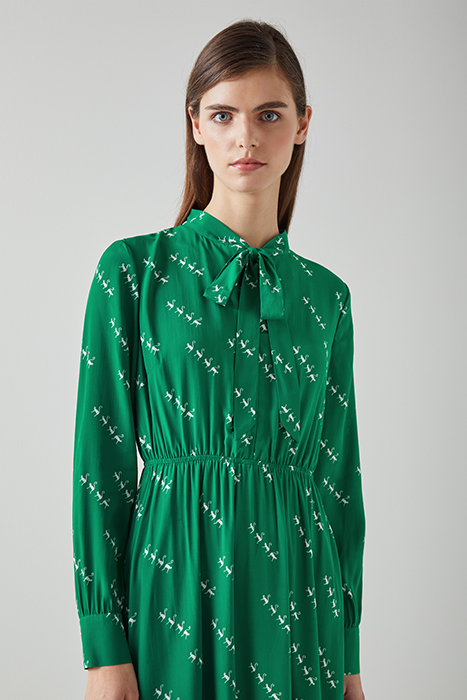 BRIDGET MONKEY MIDI DRESS GREEN/CREAM 4