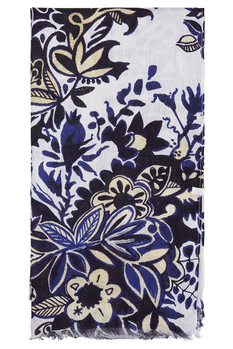 SCARF PRINT OYSTERWHITE WITH CENTREPIECE PRINT 2