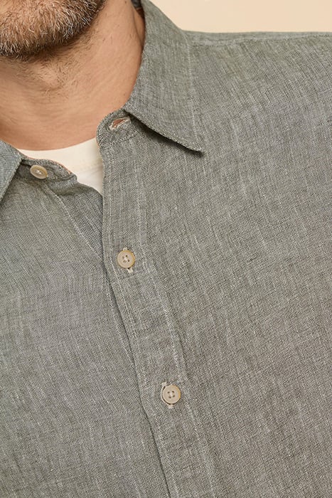PEMBROKE  LINEN SHIRT KHAKI GREEN 4