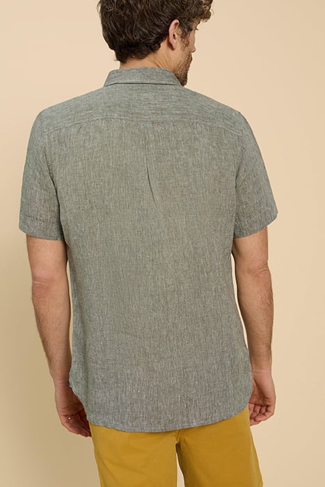 PEMBROKE  LINEN SHIRT KHAKI GREEN 2