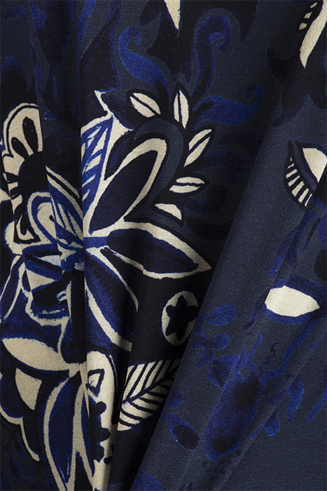 LOOSE DRESS 3/4 SLEEVES PRINT DARK BLUE WITH CENTREPIECE PRI 3