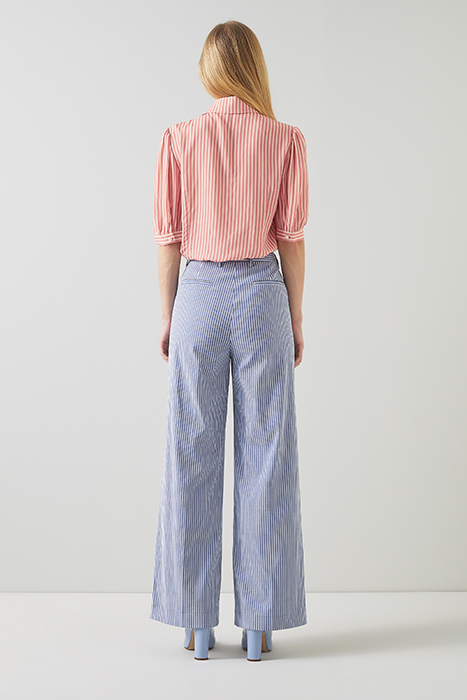 ENSOR STRIPED BUTTON-DOWN SHIRT ROSE/CREAM 2