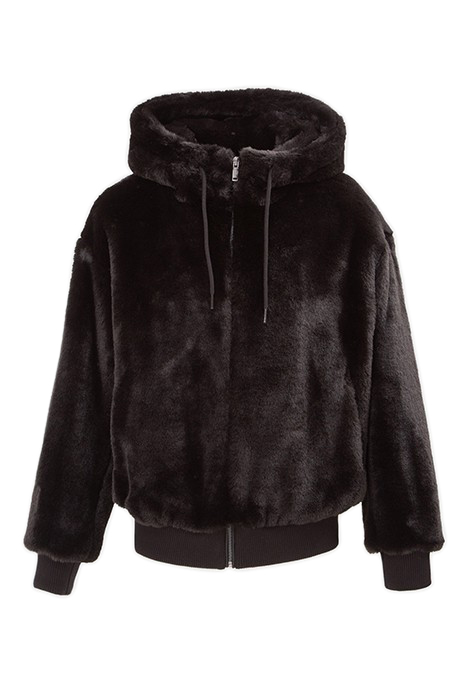 BLACK HOODED JACKET WITH GREEN CHEVRONS ON BACK BLACK 4