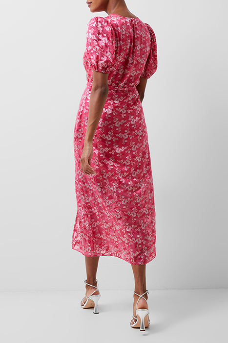 ELIANNA BURNOUT DRESS RED 2