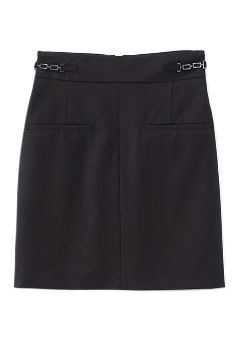 BLACK SHORT SKIRT WITH CHAIN DETAIL BLACK 4