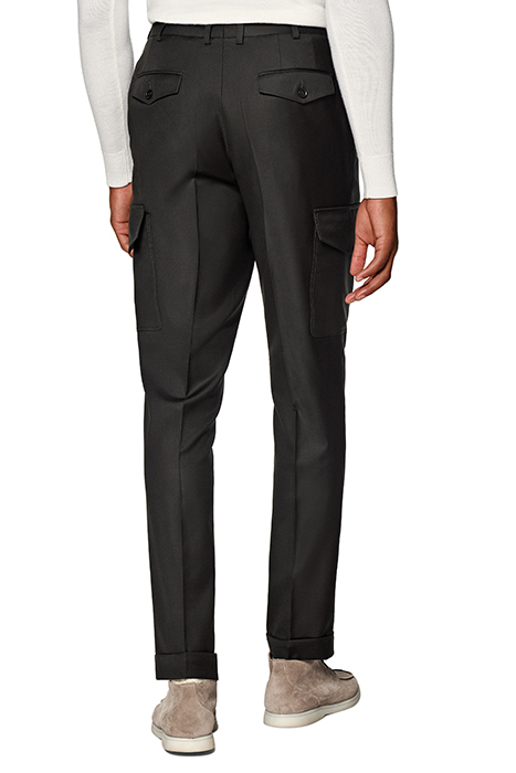 DARK BROWN WIDE LEG TAPERED TROUSERS DARK BROWN 2