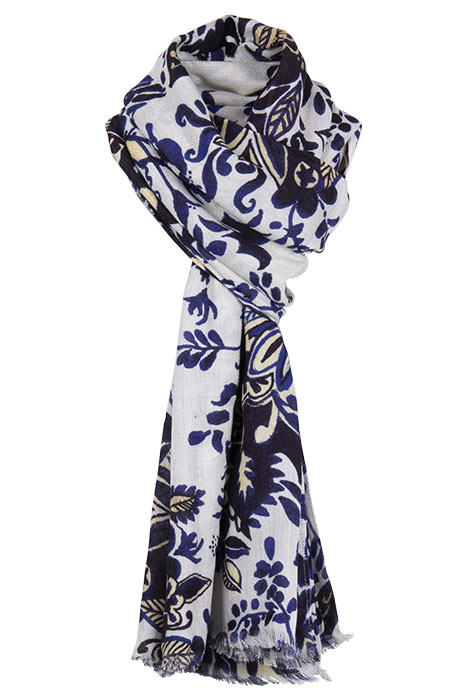 SCARF PRINT OYSTERWHITE WITH CENTREPIECE PRINT 1