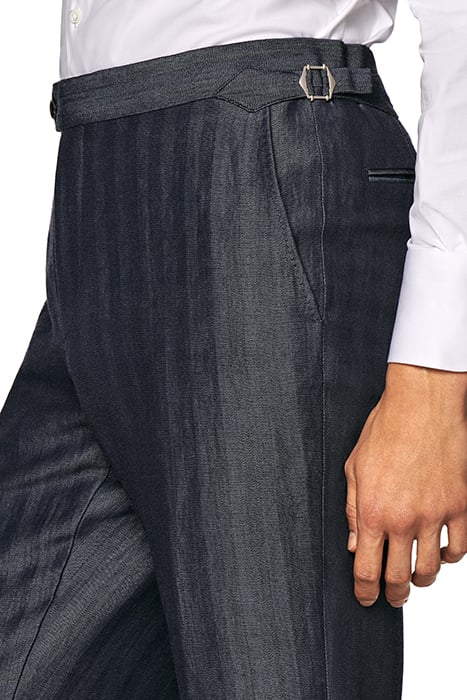 MID BLUE HERRINGBONE TAILORED FIT HAVANA SUIT 10