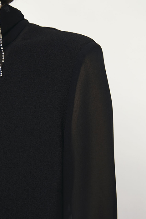 RAPALLO CONTRAST SHEER TOP RAVEN 5