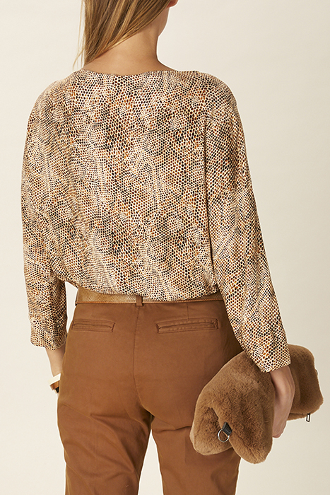 BOAT NECK POPOVER SHIRT IN BROWN BROWN 2