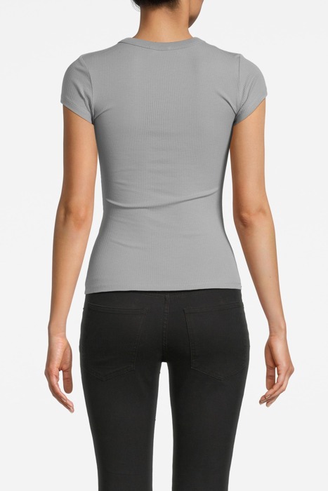 FINE RIB TEE FOG BLUE 2