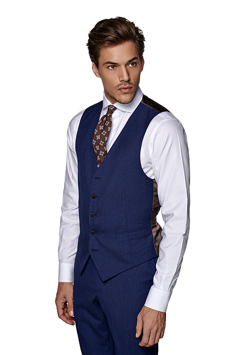 MID BLUE THREE-PIECE TAILORED FIT LAZIO SUIT 4