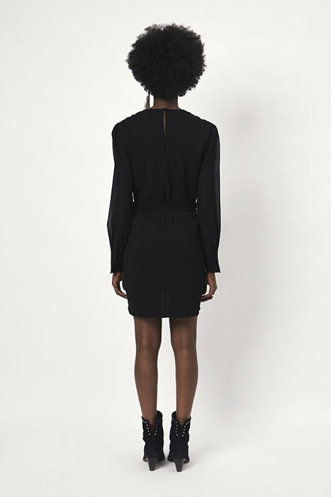 MARVEY CONTRAST SHEER DRESS RAVEN 2