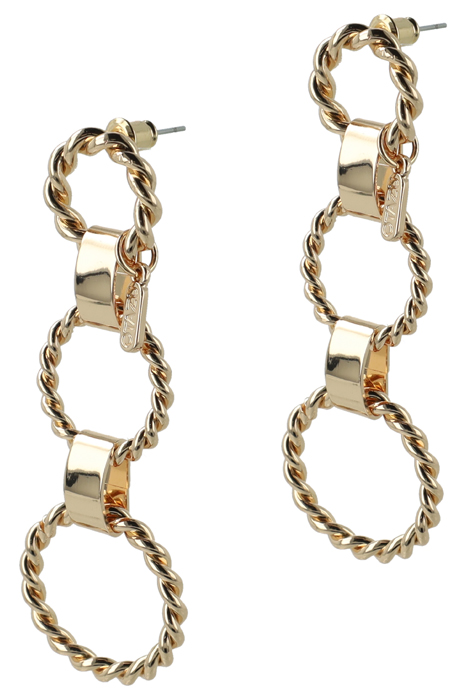 TWISTED TRIPLE GOLD EARRINGS GOLD 3