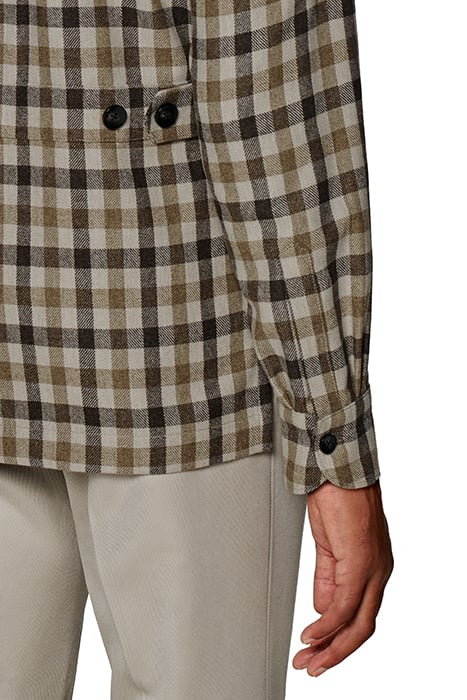 MID BROWN CHECKED RELAXED FIT SHIRT-JACKET MID BROWN 8