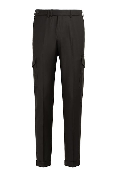 DARK BROWN WIDE LEG TAPERED TROUSERS DARK BROWN 4