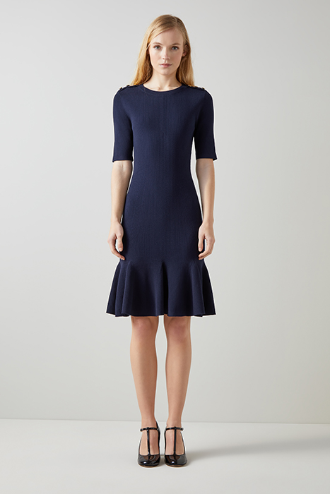 DR ANNMARIE KNIT DRESS NAVY 1
