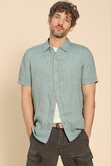 White Stuff Pembroke  Linen Shirt Mint Green Größe: XXL | Casual hemden Outlet | Herren | Weiß
